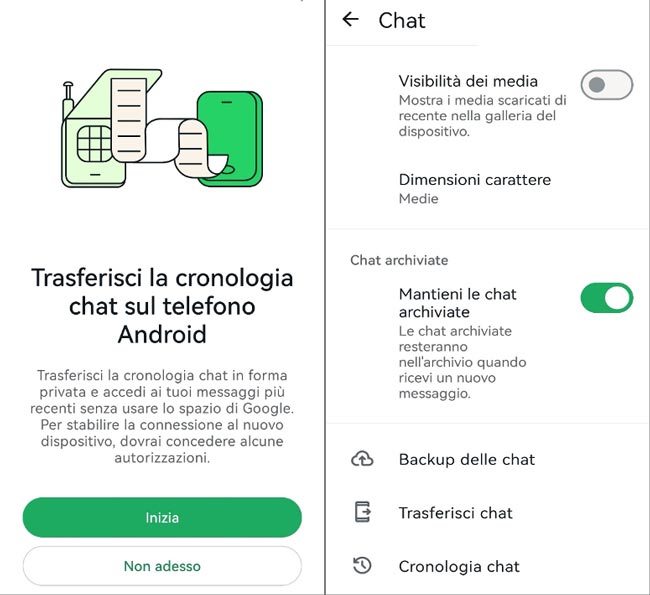 Trasferimento WhatsApp
